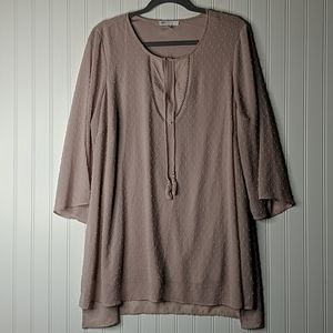 DR2 Daniel Rainn Swiss Dot Boho Blouse Top